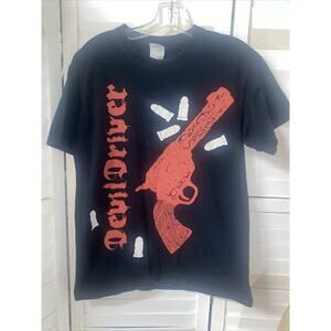 Men’s Devil Driver T-Shirt Sz Medium “Forgiveness Is A Sixgun” Metal Band Gildan
